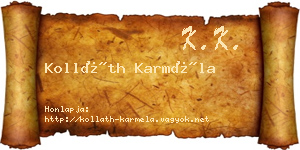 Kolláth Karméla névjegykártya